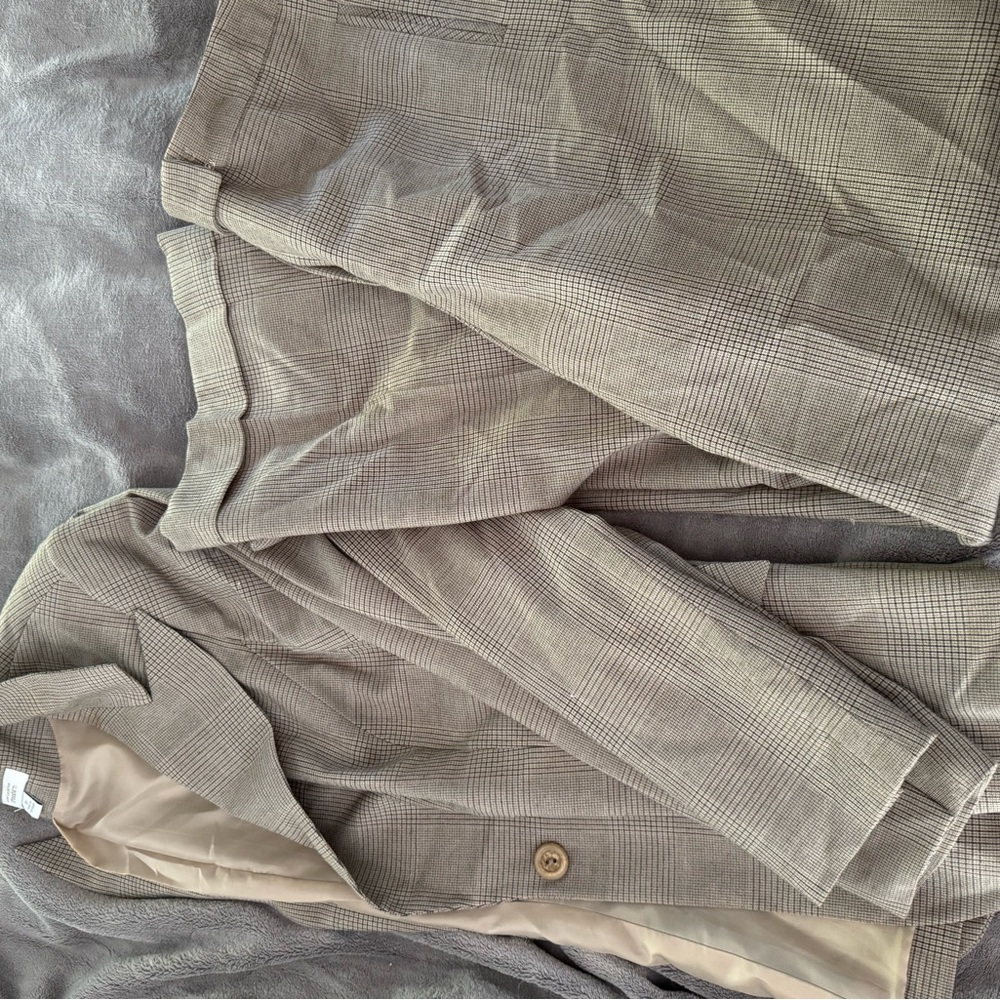 Dressbarn Checkered Blazer and Pants Set